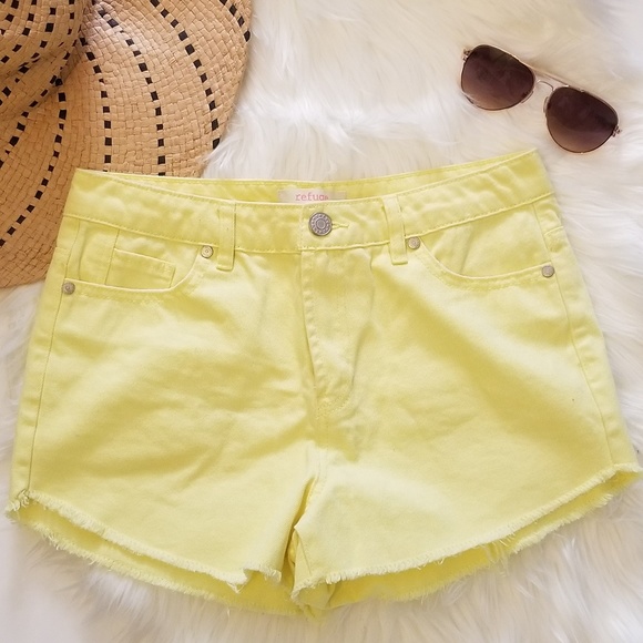 NWOT Refuge High Waist Vintage Cheeky Short Yellow - Picture 2 of 6